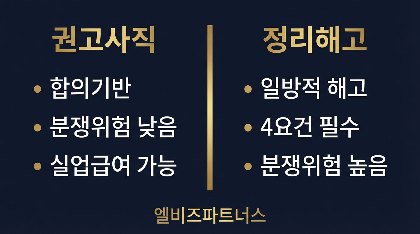 권고사직과 정리해고 비교 — 법적 요건과 분쟁 위험 차이