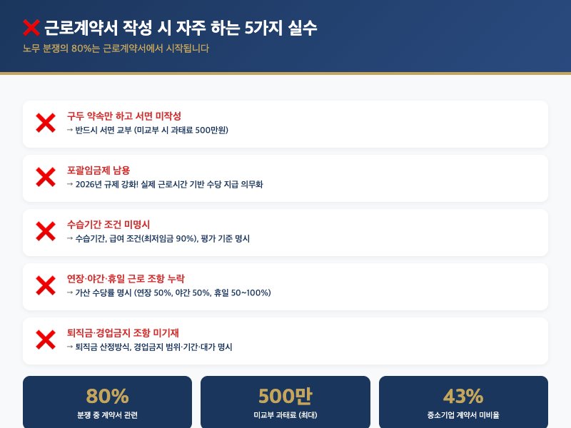 근로계약서 자주 하는 실수